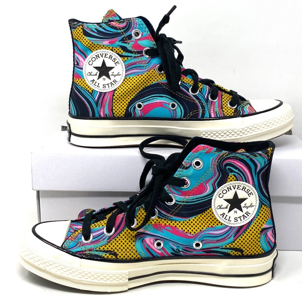Converse CHUCK 70 Marbled All Star High Top Multicolor Canvas Women Size A00421C - Picture 2 of 10
